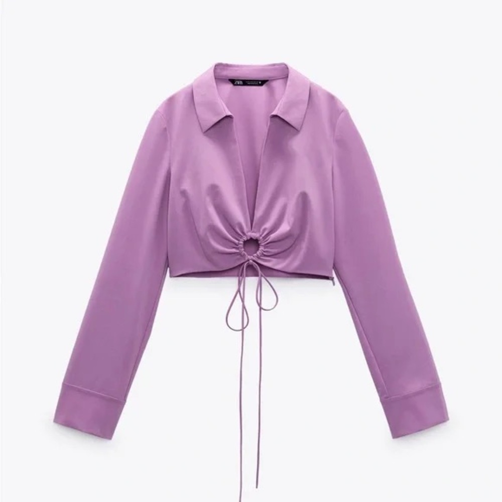 Zara Purple O Ring Crop Top